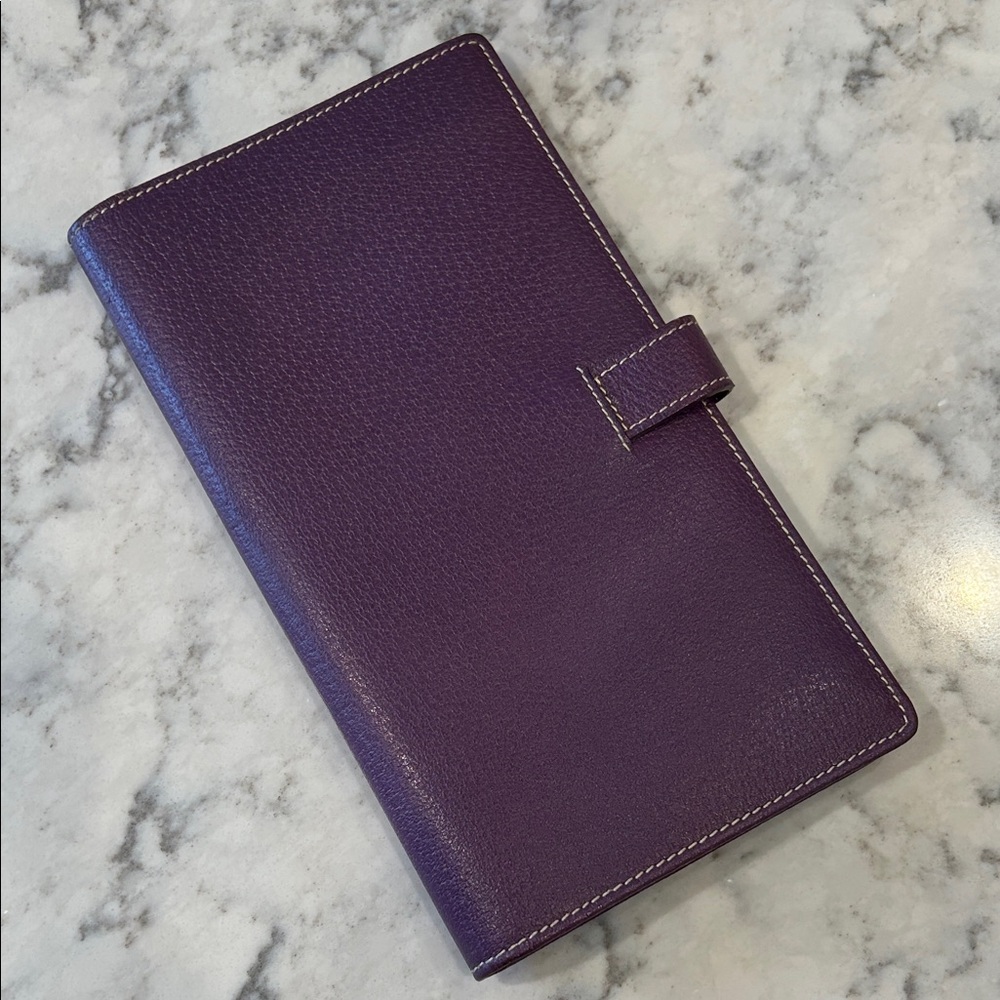 LAI Made in Italy Genuine Leather Wallet in Plum Purple - Picture 3 of 8